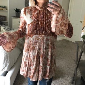 Long blouse with rust pattern